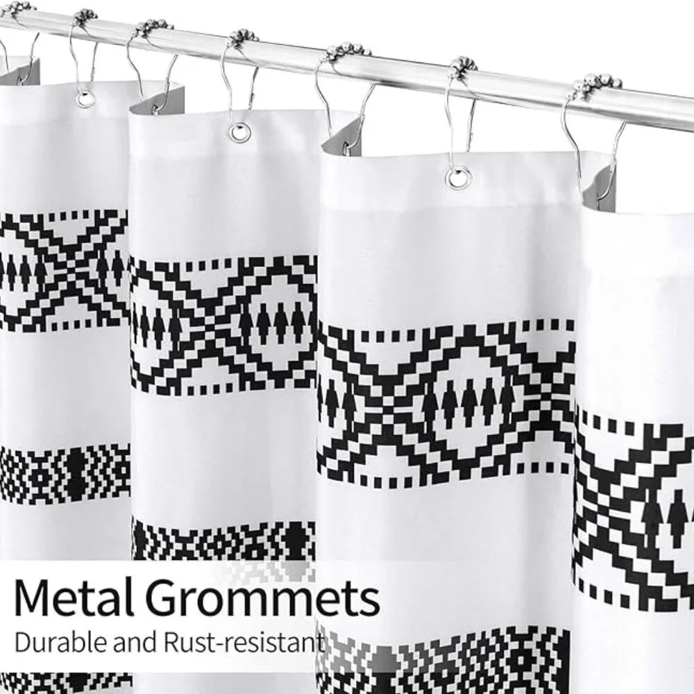 MitoVilla Boho Shower Curtain Set | 72